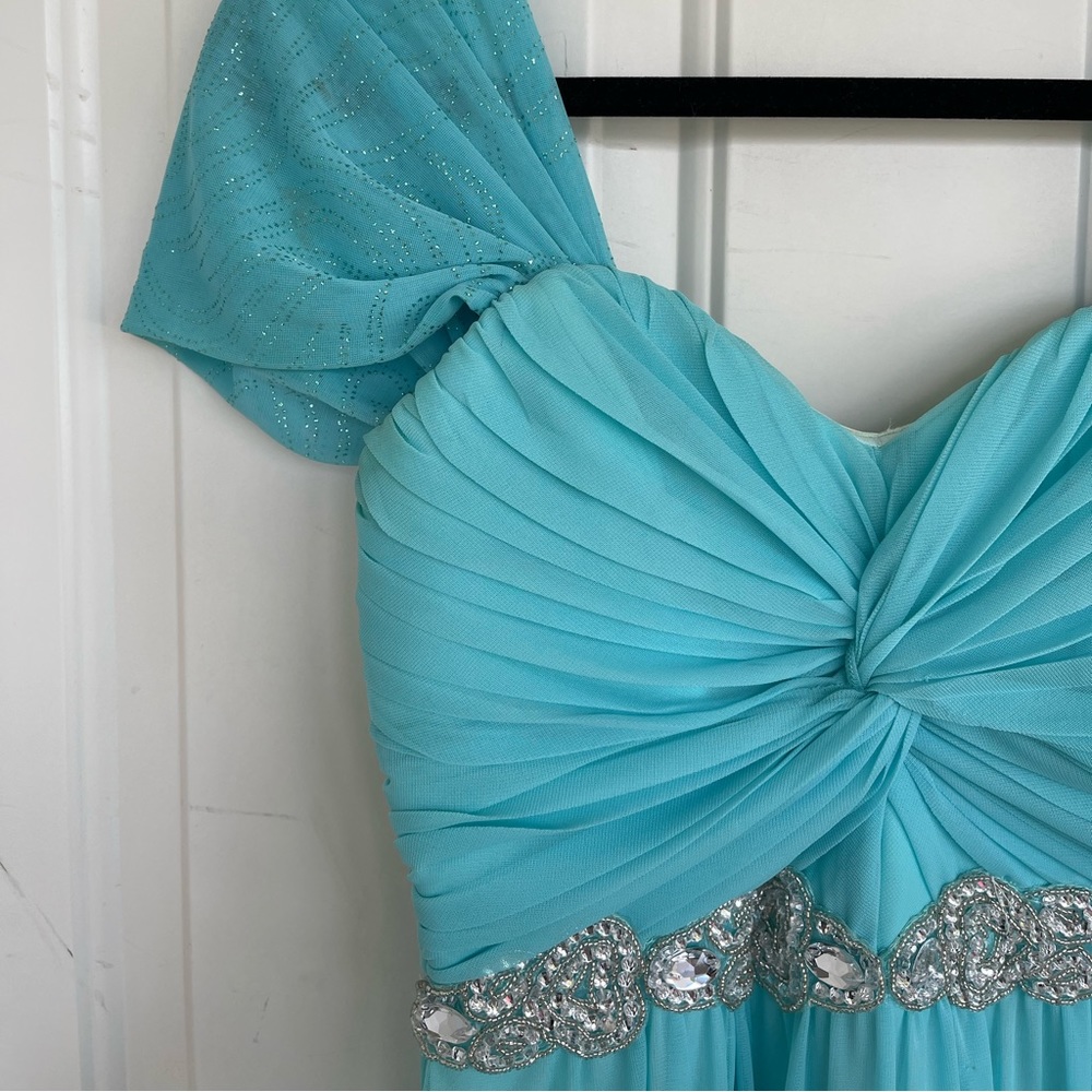 Baby blue sparkly bridesmaids maxi dress - Picture 7 of 16